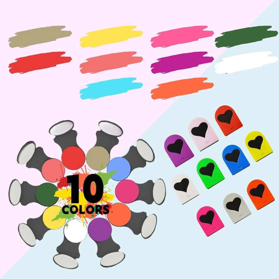 Multiple hair chalk colours displayed